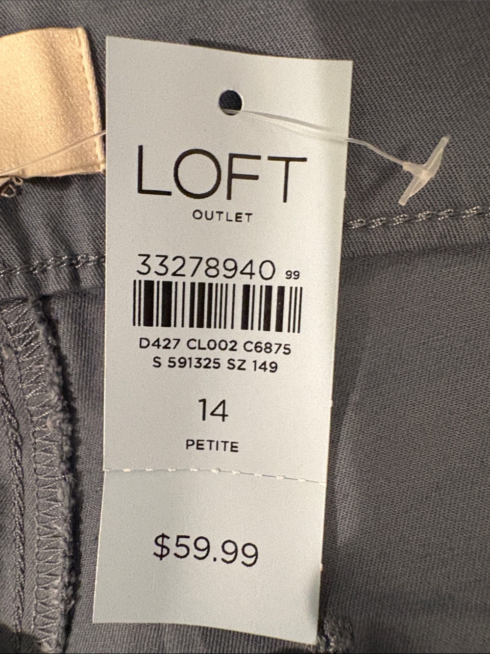 LOFT Slate Blue Women's Straight Crop Trousers - Picture 4 of 4